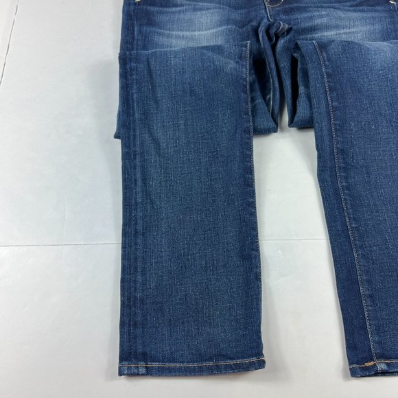 American Eagle Jean Women 8 Skinny Dark Blue Whisker Cone Stretch Denim USA Made - Picture 4 of 16